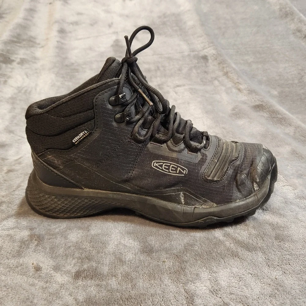 Keen Boots Mens 8 Black Tempo Flex Mid Waterproof Hiking Gorpcore
